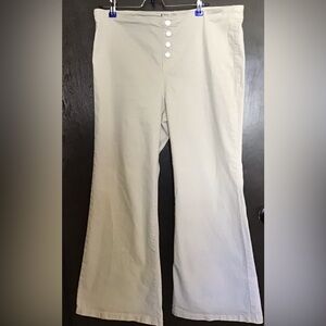 DG2 by Diane Gilman Classic Stretch, Stylish Wide Leg Pants in Light Cream